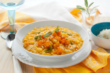 pumpkin risotto with sage